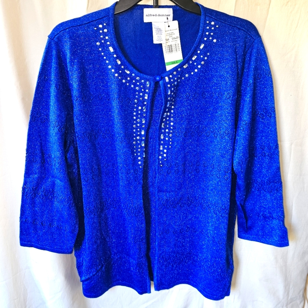 Womens brand new royal blue sparkly sweater